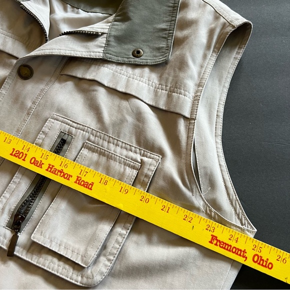 MIAN Utility Vest Mens Khaki Size 2X Pockets Full Zip - Picture 4 of 13